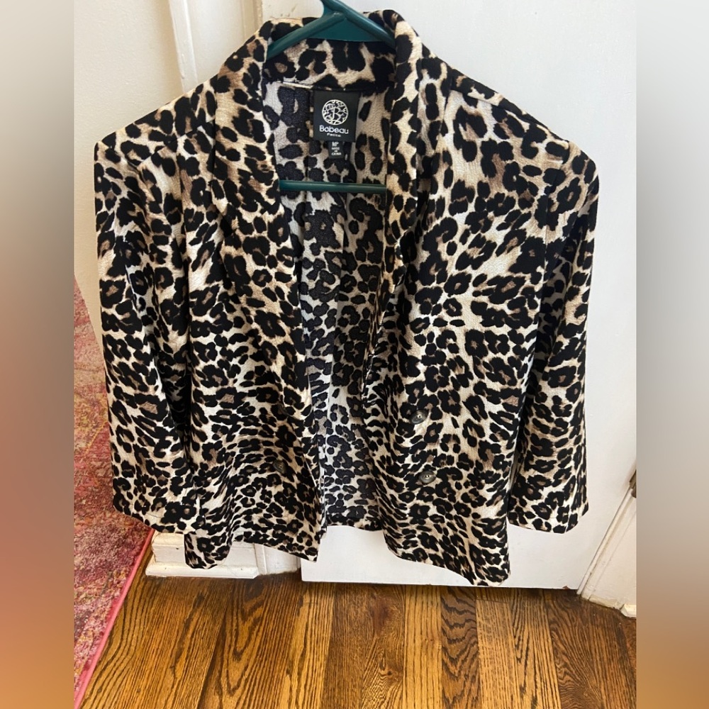 Bobeau Leopard Blazer